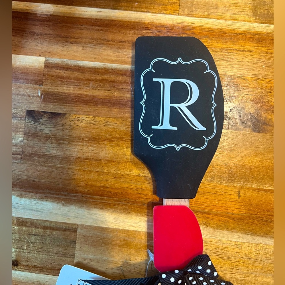 2 pack silicone spatula with initial R